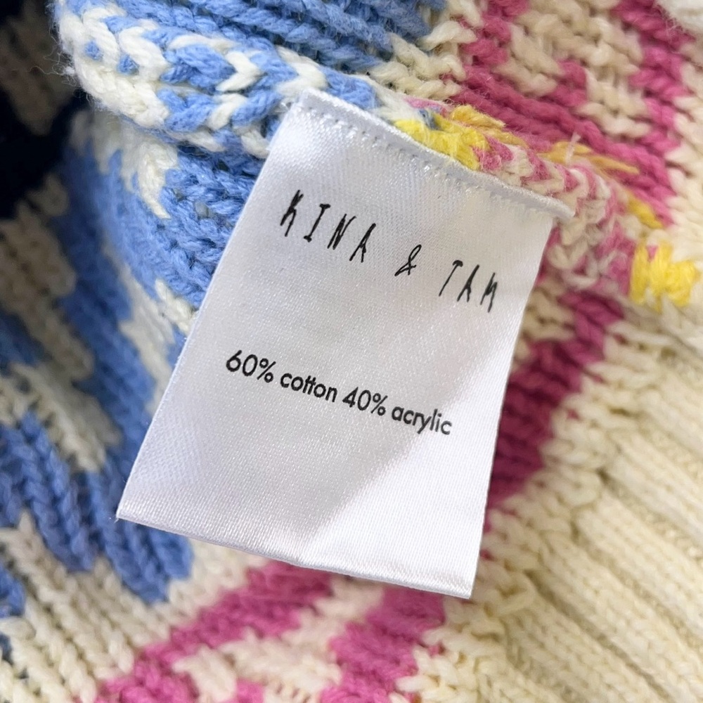 Kina & Tam Dog Tales Crewneck Sweater Women’s Medium Playful Graphic Design - Picture 6 of 8
